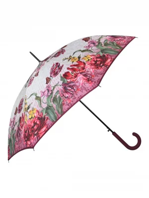 Зонт женский 1626 белый/бордовый Airton