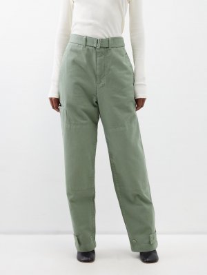 Зауженные джинсы-карго в стиле милитари , зеленый Lemaire