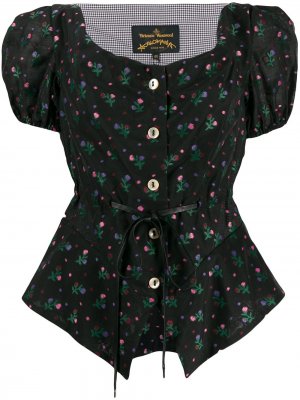 Блузка с цветочным принтом Vivienne Westwood Anglomania. Цвет: черный