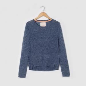 Пуловер из рельефного трикотажа, 10-16 лет R pop. Цвет: синий