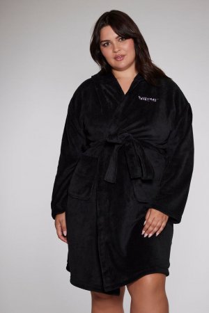 Плюшевый банный халат Kuromi больших размеров , черный Forever 21