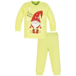 Пижама детская 802п футер размер 56(рост 92) салат_гном(свитшот+штаны) Утенок. Цвет: зеленый