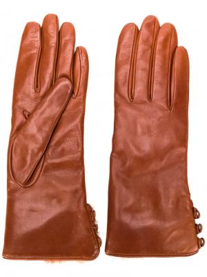 Перчатки с пуговицами Gala Gloves. Цвет: коричневый