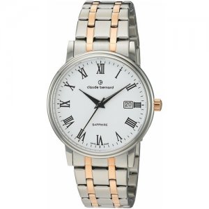 Наручные часы Classic 53007-357RMBR, серебряный, белый Claude Bernard. Цвет: розовый