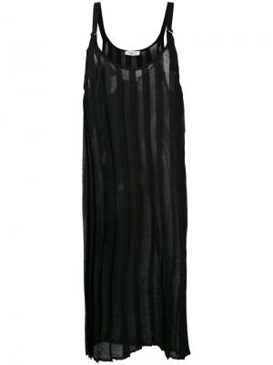 Платье в складку длины миди Aviù. Цвет: чёрный