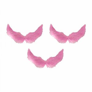 Крылья ангела розовые перьевые карнавальные большие 60х35см, на Хэллоуин и Новый год (3 пары в наборе) Happy Pirate. Цвет: розовый