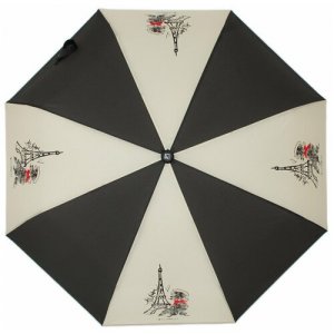 Мини-зонт , черный, бежевый FLIORAJ