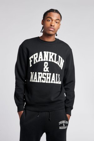 Мужская толстовка с круглым вырезом черная Arch Letter BB , черный Franklin & Marshall