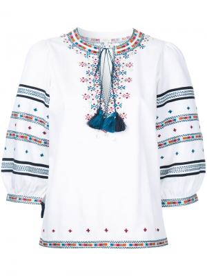 Вышитая блузка Zoya в пейзанском стиле Talitha. Цвет: белый