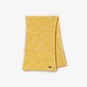 Шапки, шарфы и перчатки Шарф Unisex из мерсеризованной альпаки Lacoste. Цвет: жёлтый