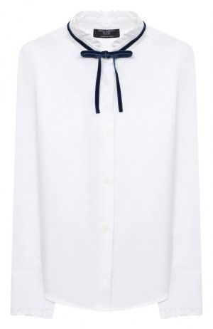 Хлопковая блузка Dal Lago. Цвет: белый