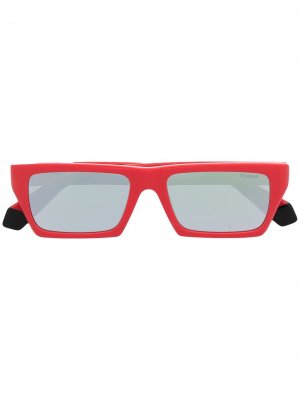 Солнцезащитные очки в квадратной оправе MSGM. Цвет: красный