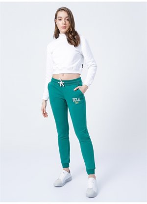 Зеленые женские спортивные штаны со стандартной талией и вышивкой формы Ucla
