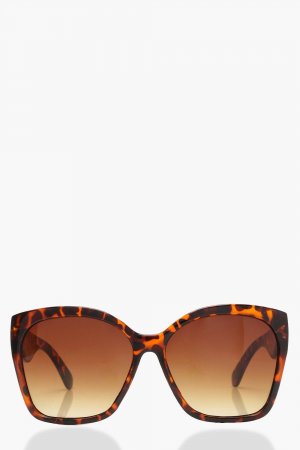 Большие солнцезащитные очки черепаховой расцветки boohoo, коричневый Boohoo