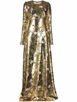 Вечернее платье с пайетками Giambattista Valli. Цвет: золотистый