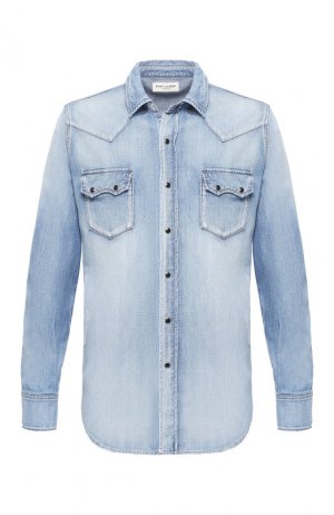 Джинсовая рубашка Saint Laurent. Цвет: синий