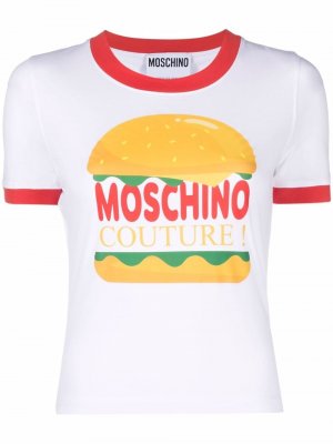 Burger-print T-shirt Moschino. Цвет: белый