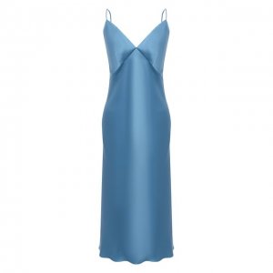 Шелковое платье Olivia Von Halle. Цвет: голубой
