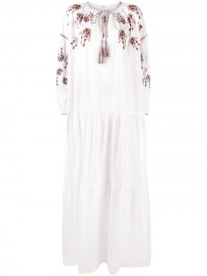 Поплиновое платье-туника с вышивкой P.A.R.O.S.H.. Цвет: белый