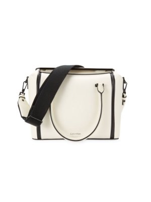Двухцветная сумка-портфель Perry , цвет White Black Calvin Klein