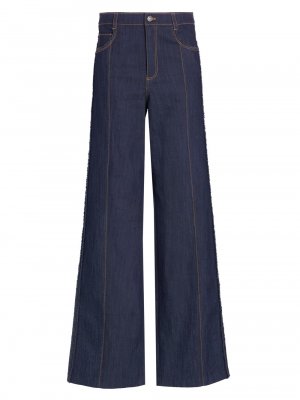 Эластичные прямые джинсы Francine с высокой посадкой , индиго Cinq à Sept