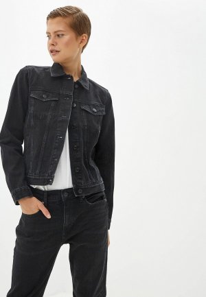 Куртка джинсовая Gap. Цвет: черный
