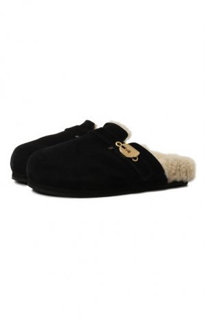 Замшевые сабо Vasilitsa Ancient Greek Sandals. Цвет: чёрный