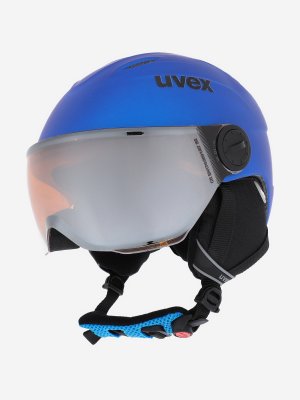 Шлем детский junior visor pro, Синий, размер 52-54 Uvex. Цвет: синий