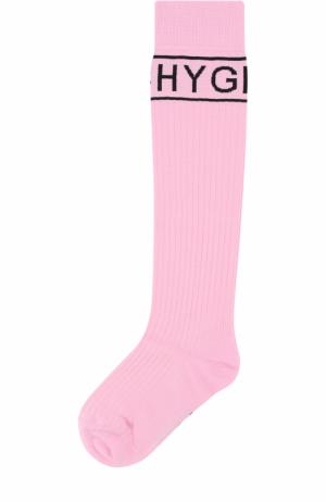 Шерстяные носки фактурной вязки Givenchy. Цвет: розовый