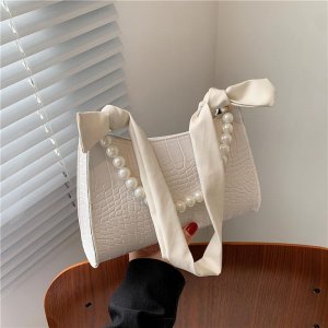 Популярная жемчужная сумка, модная и роскошная сумка под мышками, через плечо с крокодиловым узором для женщин VIA ROMA