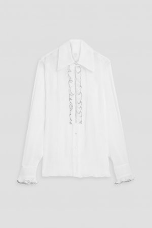 Блуза из лиоцелла и жоржета с оборками , белый Anna Sui