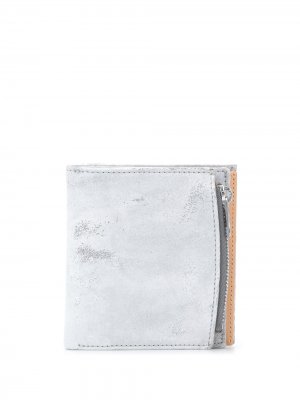 Бумажник с контрастной строчкой Maison Margiela. Цвет: серый