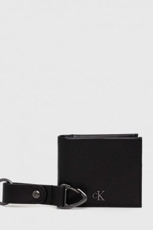 Кожаный кошелек и брелок для ключей , черный Calvin Klein Jeans