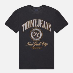 Мужская футболка Relaxed Luxe Varsity 2 Tommy Jeans. Цвет: чёрный
