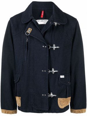 Lightweight suede-detail jacket Fay. Цвет: синий
