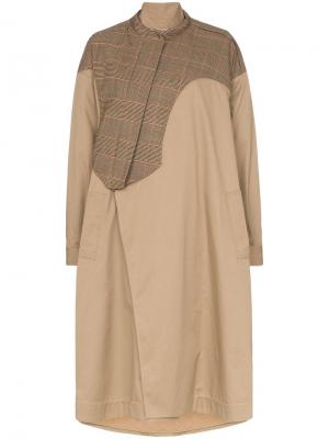 Утепленное пальто Hannah кроя оверсайз Preen By Thornton Bregazzi. Цвет: camel