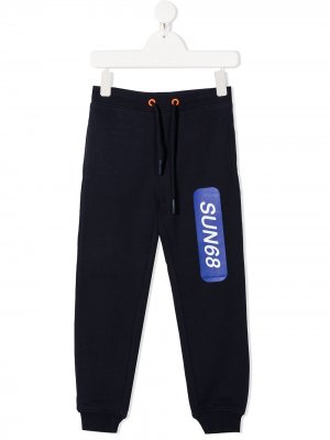 Спортивные брюки с логотипом Sun 68. Цвет: синий
