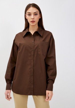 Рубашка Minaku. Цвет: коричневый