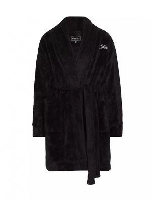 КОЛЛЕКЦИЯ Плюшевый халат с вышитым логотипом , цвет moonless night Saks Fifth Avenue