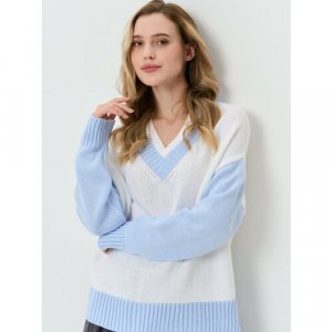 Пуловер , размер 50/52, голубой VAY. Цвет: голубой/голубой-белый