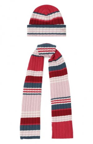 Комплект из шарфа и шапки Emporio Armani. Цвет: розовый