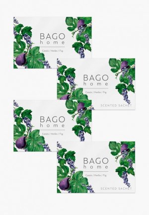 Набор ароматический Bago Home саше 4 шт., Зеленый инжир. Цвет: зеленый