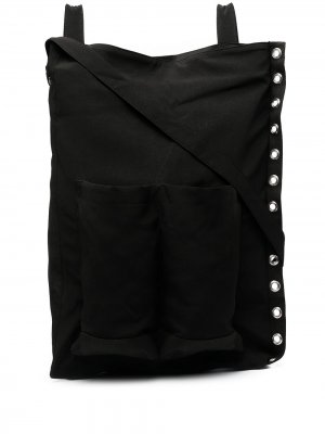 Объемная сумка на плечо с люверсами Discord Yohji Yamamoto. Цвет: черный