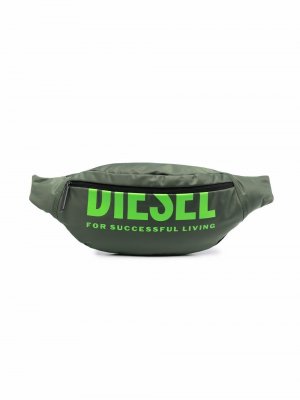 Поясная сумка с логотипом Diesel Kids. Цвет: зеленый