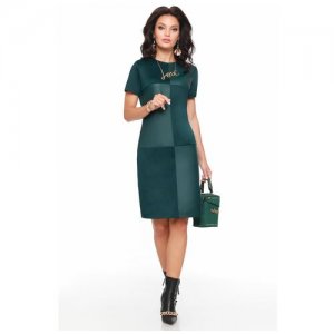 Платье-футляр DS, полуприлегающее, миди, размер 46, зеленый DStrend. Цвет: зеленый