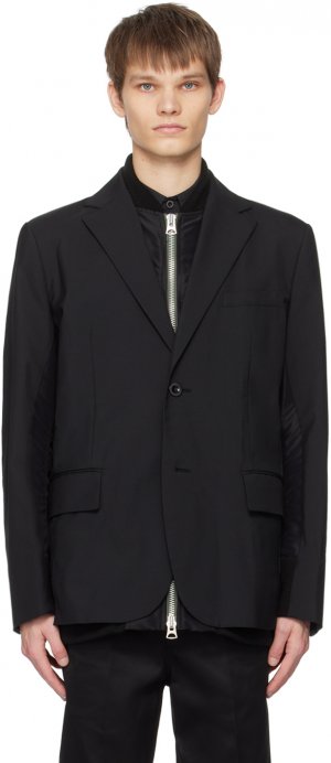 Черный пиджак со вставками , цвет Black Sacai