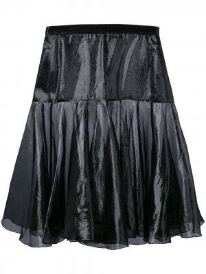 Расклешенная многослойная юбка Krizia Pre-Owned. Цвет: черный