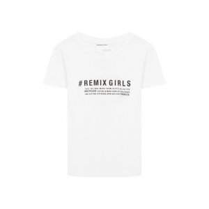 Хлопковая футболка Designers, Remix girls. Цвет: белый