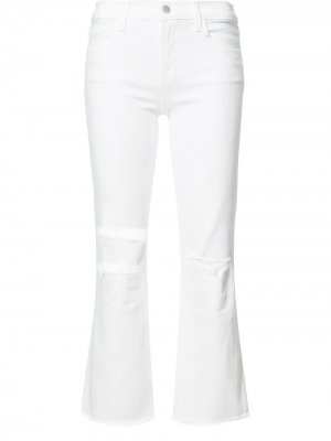 Укороченные джинсы с рваными деталями J Brand. Цвет: белый