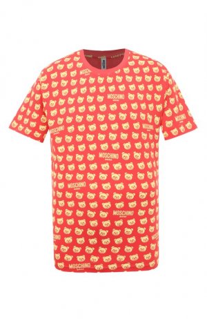Хлопковая футболка Moschino. Цвет: красный